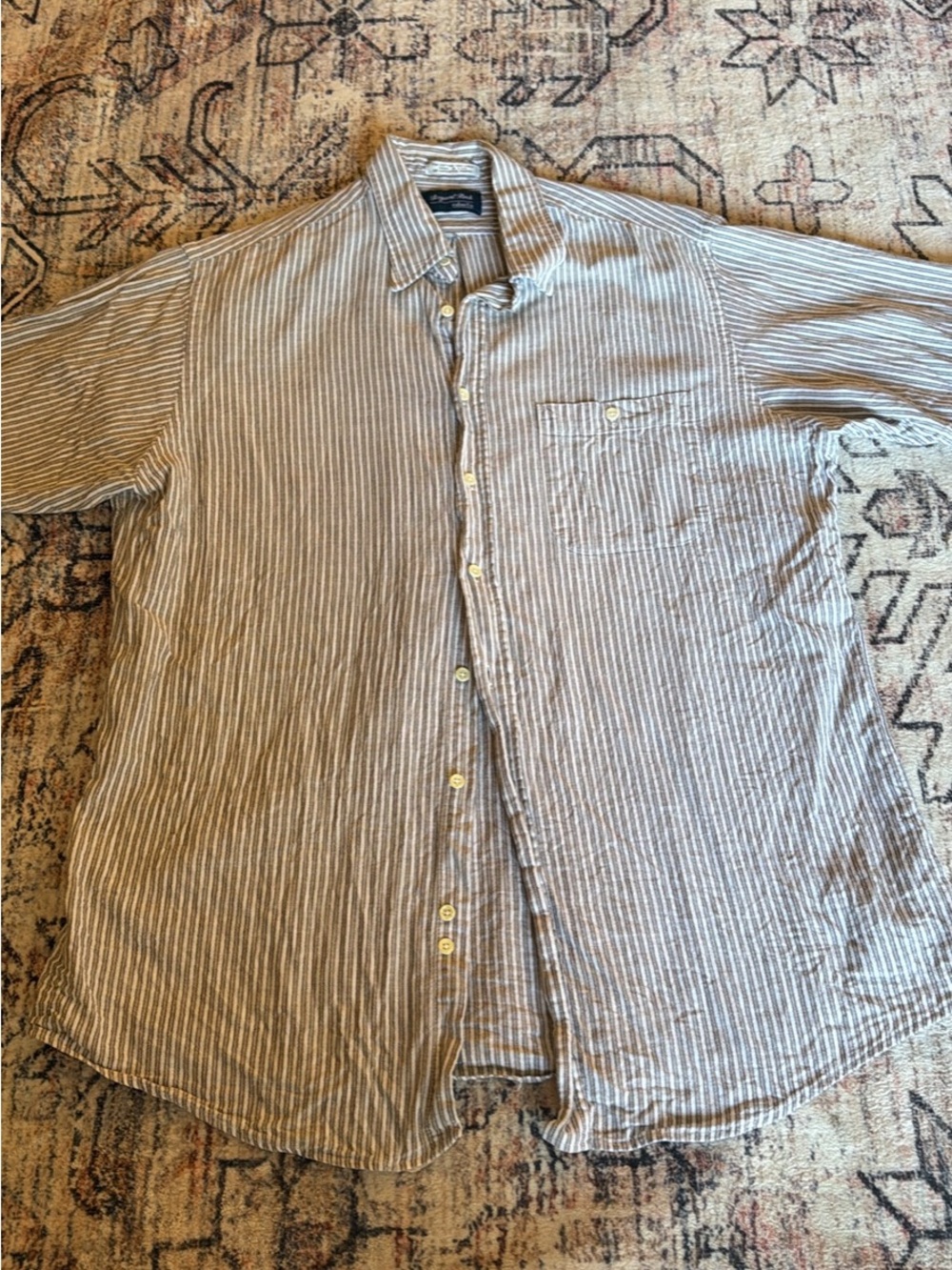 Men’s Natural Fibers Stripe Button Down